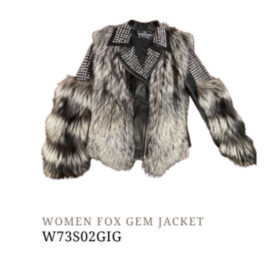 Women's Gem Leather Jacket With Silver Fox Fur