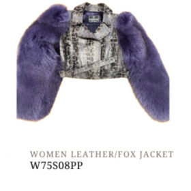 Women's Leather Jacket with fox Fur Accents