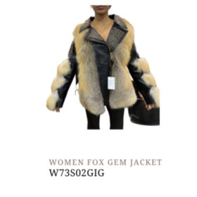 Women's Gem Leather Jacket With Golden Island Fox Fur