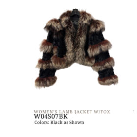 Women's Lamb Skin Jacket with Fox Trimming
