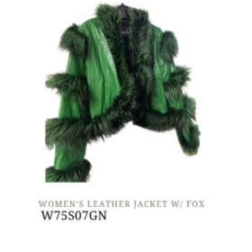 Women's Lamb Leather Jacket with Fox